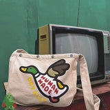 Japanese Duck Shoulder Messenger Bag Retro Canvas Tote Couple Casual Bags