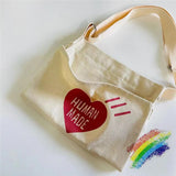 Heart Canvas Bag Foldable Reusable Tote Bag