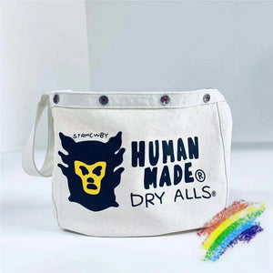 Monkey Head Print Shoulder Messenger Bag Vintage Couple Canvas Casual Bag