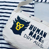 Monkey Head Print Shoulder Messenger Bag Vintage Couple Canvas Casual Bag