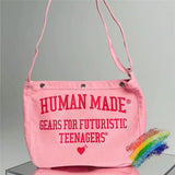 Pink Love Canvas Shoulder Messenger Bag Casual Bag