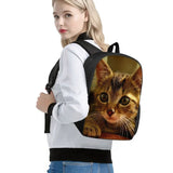 15inch 3D Cat Print Kids Backpacks School Bags for Teen Boys Girls