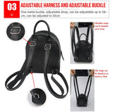 Women Bag Butterfly Flower Print Mini PU Leather Backpack