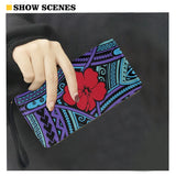 Hawaii Flower Print Long Zipper Wallet Ladies Clutch Bag