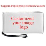 Hawaii Flower Print Long Zipper Wallet Ladies Clutch Bag