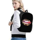 Leopard Lip Print School Backpack Women Shoulder Bag Eco Friendly