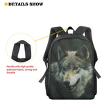 Wolf School Bags For Kids 15inch Backpack Student Boys Satchel