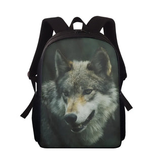 Wolf School Bags For Kids 15inch Backpack Student Boys Satchel