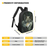 Wolf School Bags For Kids 15inch Backpack Student Boys Satchel