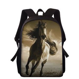 3D Kids Kindergarten Student School Bags Children Backpack - Horse