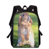 Rabbit Horse Print School Bags 15inch Kids Schoolbags