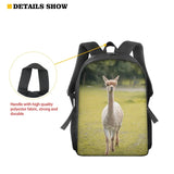 Alpaca Pattern Kids Backpack - Causal Large Travel Book Bag
