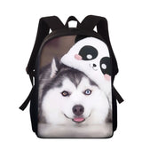 3D Dog Animal Backpack Cartoon Mini Schoolbag Funny Husky Travel Bag