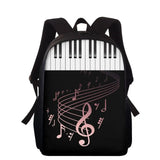 Music Note Print Backpack for Kids Schoolbag Teen Boys Girls Book Bag