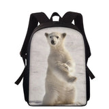 Kids Cartoon Backpack Polar Bear School Bookbag 15inch