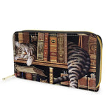 Women Money Bag Purse Organizer Small Wallet Art Cat Print