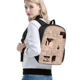 Punk Daypack School Backpack for Teens Boys Girls