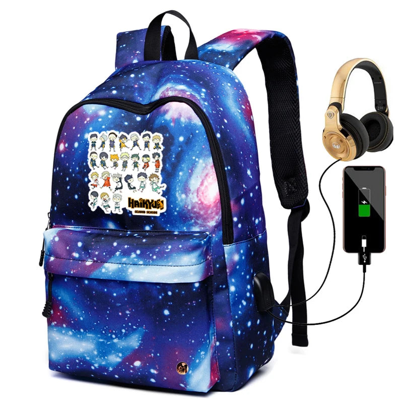 Haikyuu Backpack Unisex Waterproof Oxford Bag Large Capacity Student Girl Boy