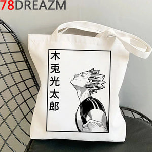 Haikyuu Cotton Reusable Shopper Bag Reciclaje Sac Toile