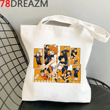 Haikyuu Cotton Reusable Shopper Bag Reciclaje Sac Toile