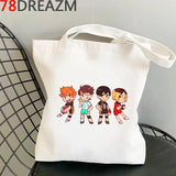 Haikyuu Cotton Reusable Shopper Bag Reciclaje Sac Toile