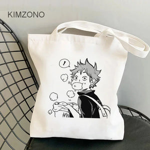 Haikyuu Shopping Bag Eco Canvas Reusable String Net Sacolas