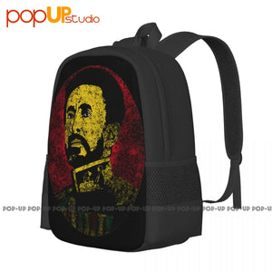 Haile Selassie Portrait Lion Of Judah Ethiopia Rastafari Backpack