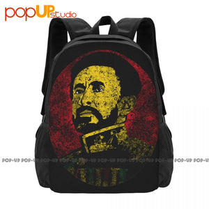 Haile Selassie Portrait Lion Of Judah Ethiopia Rastafari Backpack