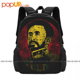 Haile Selassie Portrait Lion Of Judah Ethiopia Rastafari Backpack