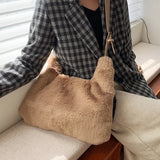 Plush Hairy Bag Women's High-Capacity Autumn Winter Shoulder Messenger