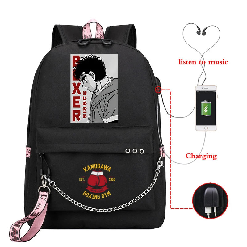 Hajime No Ippo Backpacks Harajuku KGB Schoolbags Anime Casual Backpacks