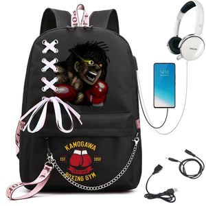 Hajime No Ippo Anime Backpacks Schoolbags Unisex Laptop Bags