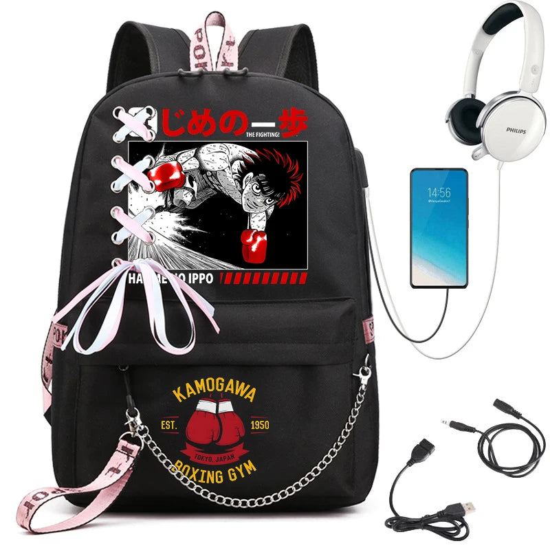 Hajime No Ippo Anime School Backpacks - Hot Harajuku KGB Shoulder Bags