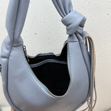 Half Moon Bag Women PU Tassel Shoulder Bag Semicircle Handbags