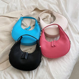 Half-Moon PU Leather Underarm Handbag for Women