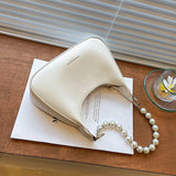 Half-Moon Small PU Leather Crossbody Bag For Women Chain Armpit Shoulder Handbag