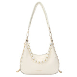 Half-Moon Small PU Leather Crossbody Bag For Women Chain Armpit Shoulder Handbag