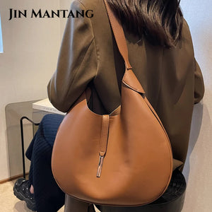 Half Moon High PU Shoulder Side Bags for Women Large Crossbody Bags