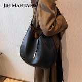 Half Moon High PU Shoulder Side Bags for Women Large Crossbody Bags