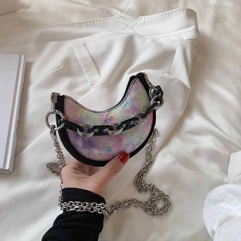 Half Moon Mini Tote bag High-quality PU Leather Women's Handbag