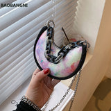 Half Moon Mini Tote bag High-quality PU Leather Women's Handbag