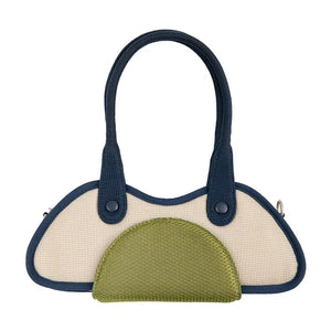 Half-Moon Shoulder Underarm Bag PU Leather Armpit Bag Retro Crossbody Bag