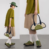 Half-Moon Shoulder Underarm Bag PU Leather Armpit Bag Retro Crossbody Bag