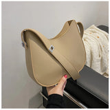 Half-Moon PU Leather Shoulder Crossbody Bag for Women