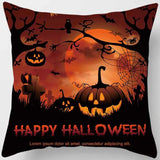 Halloween Bat Cats Pumpkin Pillow Cases Short Plush Two Sides Printed Pattern