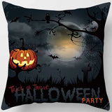 Halloween Bat Cats Pumpkin Pillow Cases Short Plush Two Sides Printed Pattern