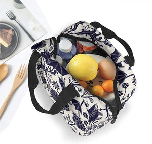 Halloween Bat Flower Insulated Lunch Bag Tote Cooler for Women