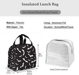 Halloween Bat Lunch Bag Insulated Cooler Tote for Work Travel