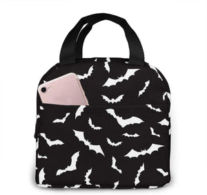 Halloween Bat Lunch Bag Insulated Cooler Tote for Work Travel