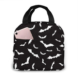 Halloween Bat Lunch Bag Insulated Cooler Tote for Work Travel